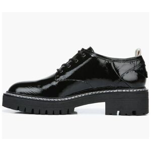 sarto florita platform Flat derby Solid Black Genuine Patent Leather 7.5